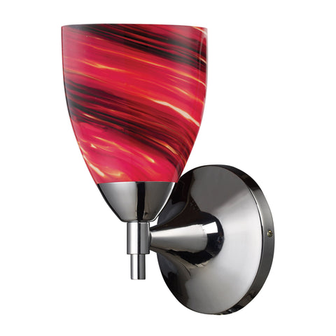 Celina 1 Light Sconce In Polished Chrome And Autumn Glass