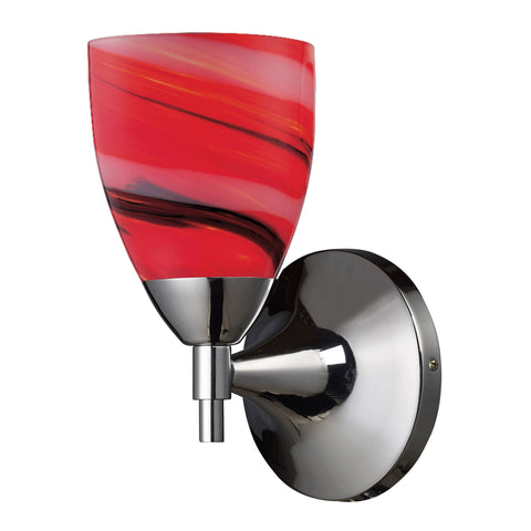 Celina 1 Light Sconce In Polished Chrome And Sandy Glass