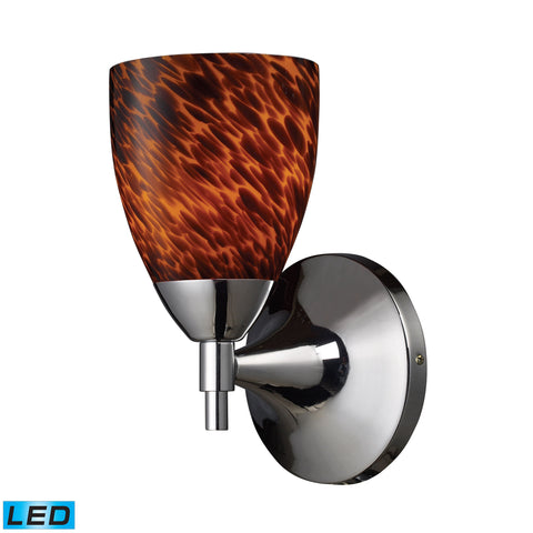 Celina 1 Light LED Sconce In Polished Chrome And Espresso