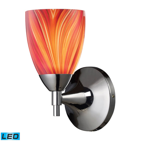 Celina 1 Light LED Sconce In Polished Chrome And Multi Glass