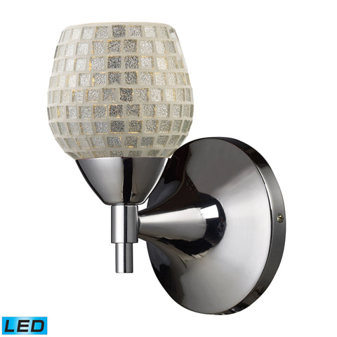 Celina 1 Light LED Sconce In Polished Chrome And Silver Glass