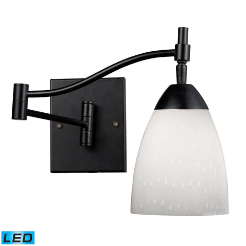 Celina 1 Light LED Swingarm Sconce In Dark Rust And Simple White