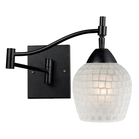 Celina 1 Light Swingarm Sconce In Dark Rust And White