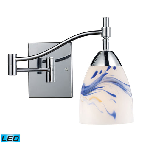 Celina 1 Light LED Swingarm Sconce In Polished Chrome And Mountain