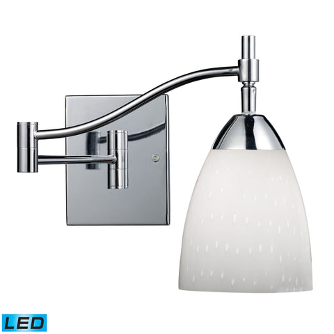 Celina 1 Light LED Swingarm Sconce In Polished Chrome And Simple White