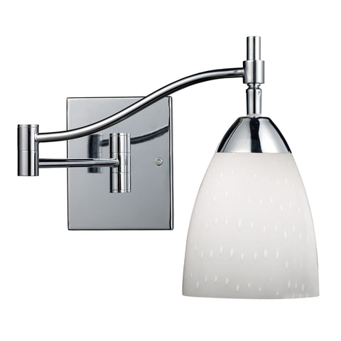 Celina 1 Light Swingarm Sconce In Polished Chrome And Simple White