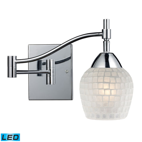 Celina 1 Light LED Swingarm Sconce In Polished Chrome And White