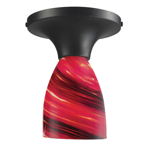Celina 1 Light Semi Flush In Dark Rust And Autumn Glass