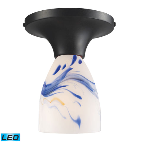 Celina 1 Light LED Semi Flush In Dark Rust And Mountain