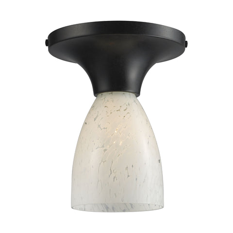 Celina 1 Light Semi Flush In Dark Rust And Snow White