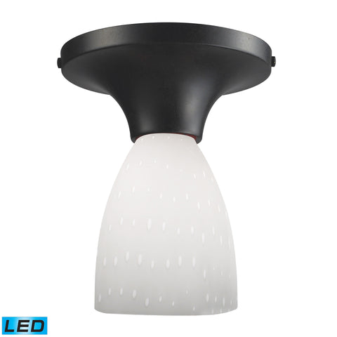 Celina 1 Light LED Semi Flush In Dark Rust And Simple White