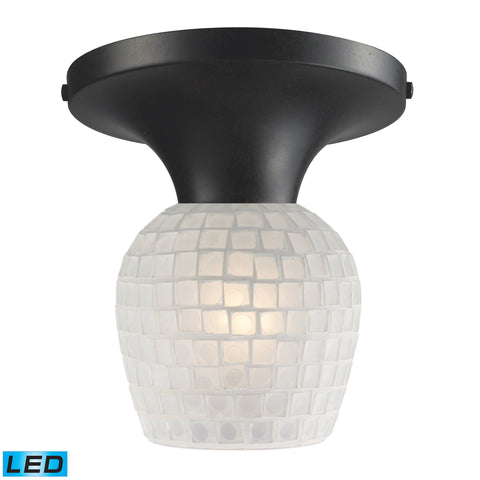Celina 1 Light LED Semi Flush In Dark Rust And White