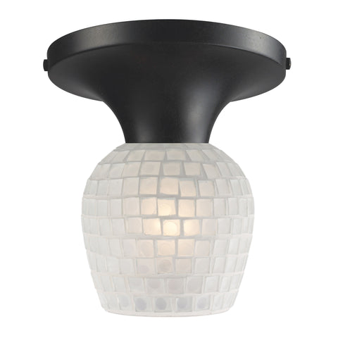 Celina 1 Light Semi Flush In Dark Rust And White