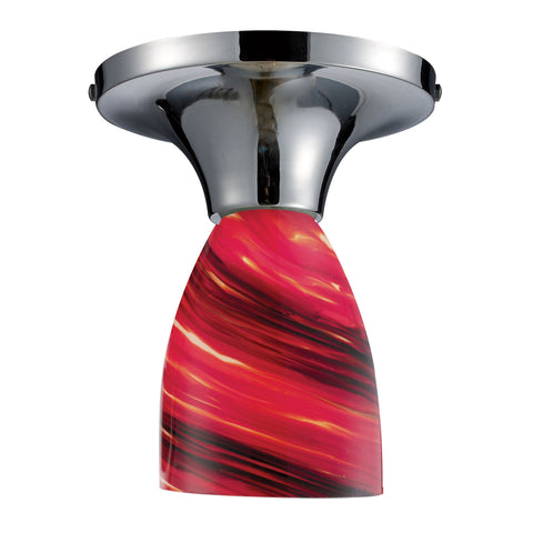 Celina 1 Light Semi Flush In Polished Chrome And Autumn Glass