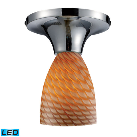 Celina 1 Light LED Semi Flush In Pollished Chrome And Cocoa Glass