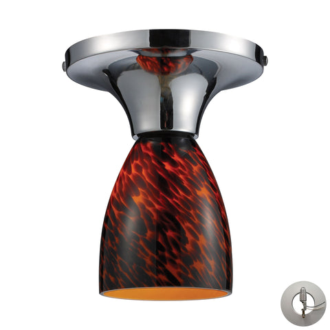Celina 1 Light Semi Flush In Polished Chrome And Espresso - Includes Recessed Lighting Kit