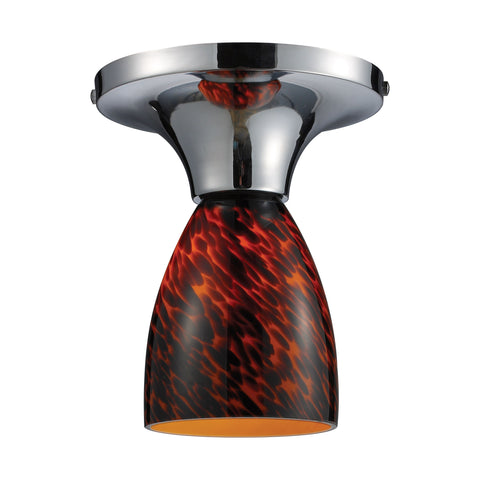 Celina 1 Light Semi Flush In Polished Chrome And Espresso