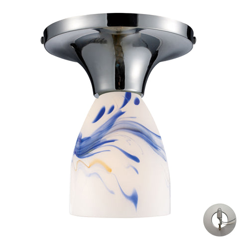 Celina 1 Light Semi Flush In Polished Chrome And Mountain - Includes Recessed Lighting Kit