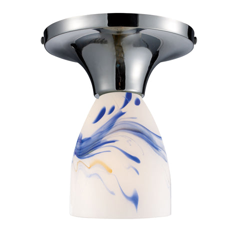 Celina 1 Light Semi Flush In Polished Chrome And Mountain