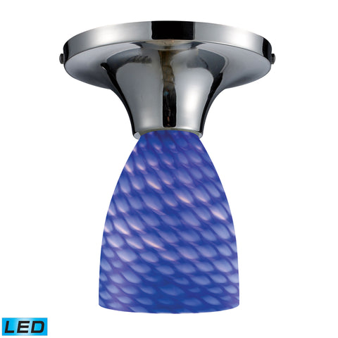 Celina 1 Light LED Semi Flush In Polished Chrome And Sapphire Glass