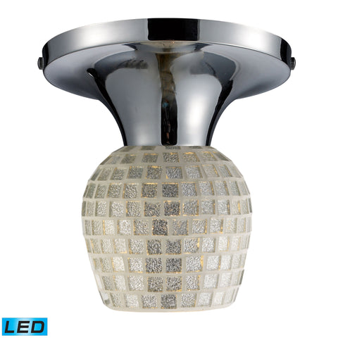 Celina 1 Light LED Semi Flush In Polished Chrome And Silver