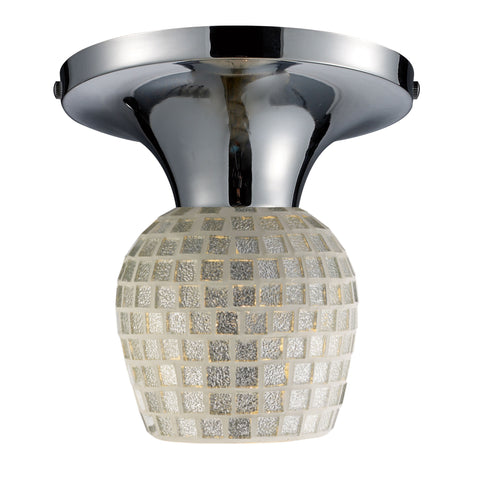 Celina 1 Light Semi Flush In Polished Chrome And Silver