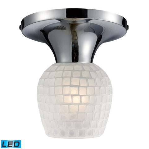 Celina 1 Light LED Semi Flush In Polished Chrome And White