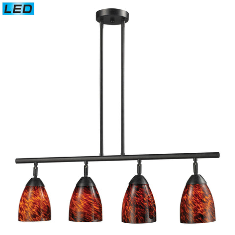 Celina 4 Light LED Island In Dark Rust And Espresso