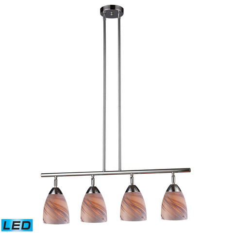 Celina 4 Light LED Island In Polished Chrome And Creme Glass