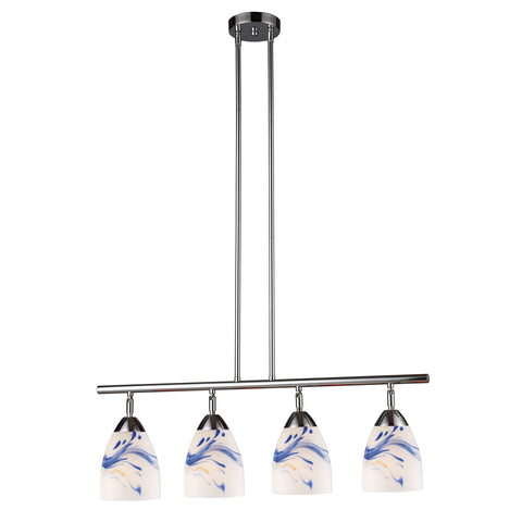 Celina 4 Light Island In Polished Chrome And Mountain