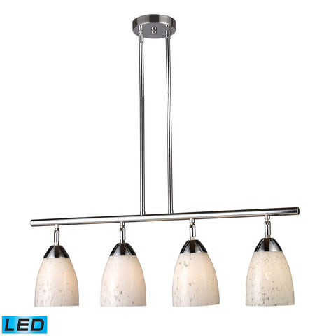 Celina 4 Light LED Island Light In Polished Chrome And Snow White