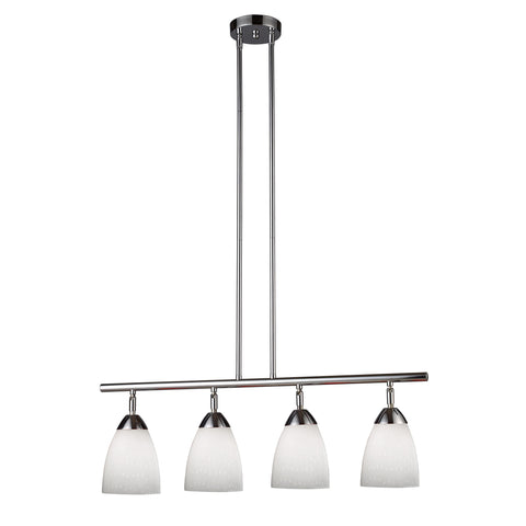 Celina 4 Light Island In Polished Chrome And Simple White