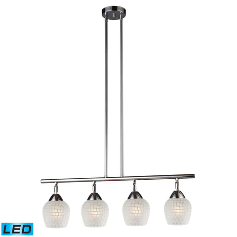 Celina 4 Light LED Island In Polished Chrome And White