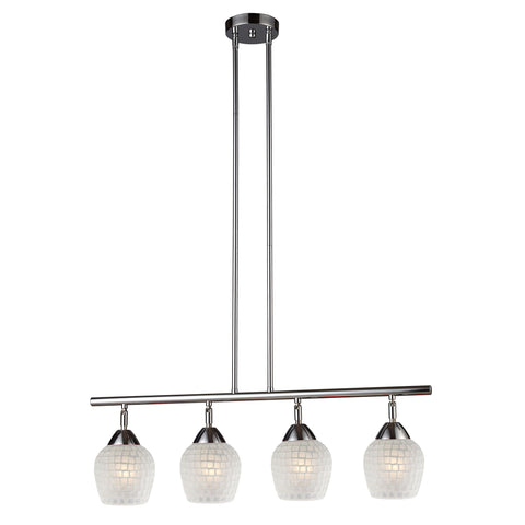 Celina 4 Light Island In Polished Chrome And White