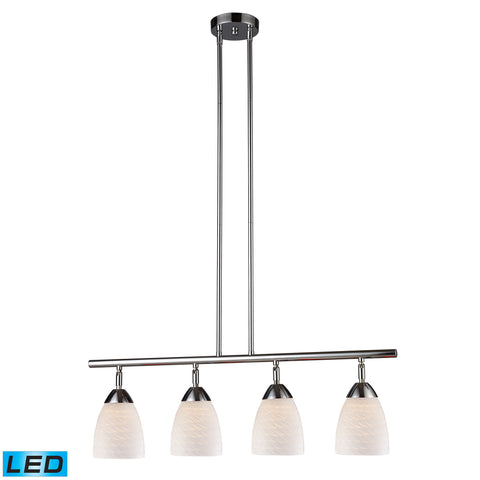 Celina 4 Light LED Island In Polished Chrome And White Swirl Glass