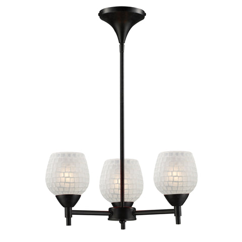 Celina 3 Light Chandelier In Dark Rust And White