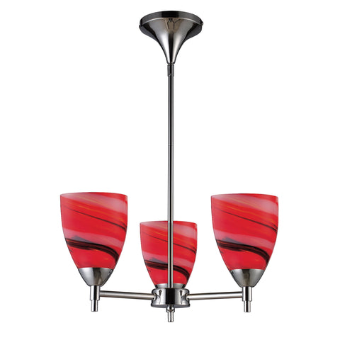 Celina 3 Light Chandelier In Polished Chrome And Candy Glass