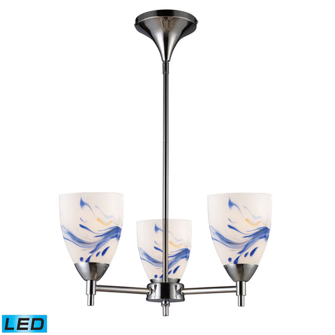 Celina 3 Light LED Chandelier In Polished Chrome And Mountain