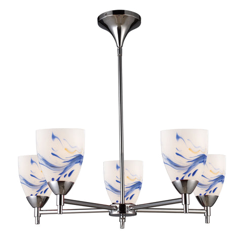 Celina 5 Light Chandelier In Polished Chrome And Mountain Glass