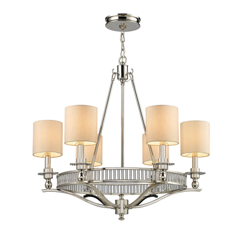 Easton 6 Light Chandelier In Polished Nickel