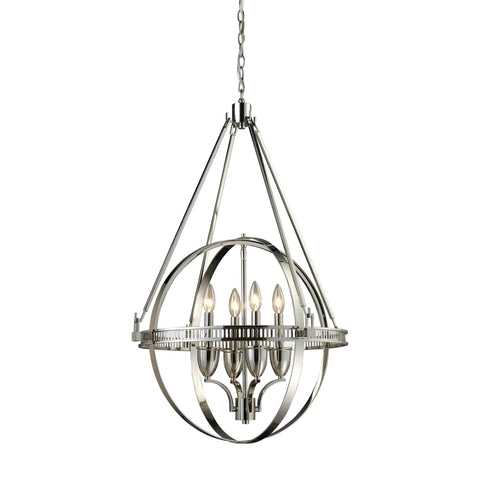 Hemispheres 4 Light Chandelier In Polished Nickel