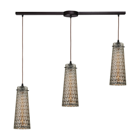 Jerard 3 Light Pendant In Oil Rubbed Bronze And Mercury Glass