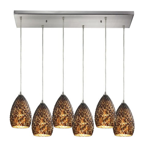 Geval 6 Light Pendant In Satin Nickel