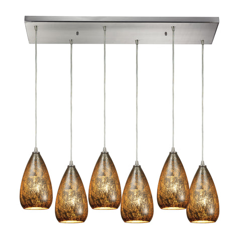 Karma 6 Light Pendant In Satin Nickel