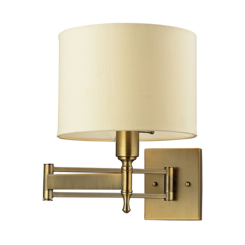 Pembroke 1 Light Swingarm Sconce In Brushed Antique Brass