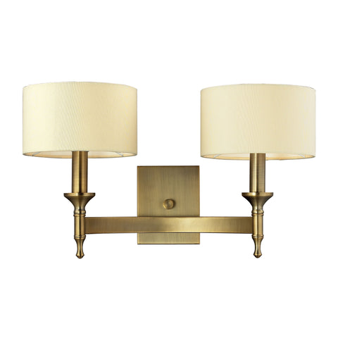 Pembroke 2 Light Wall Sconce In Brushed Antique Brass