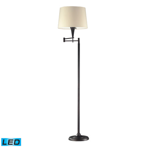 1 Light LED Swingarm Floor Lamp In Aged Bronze