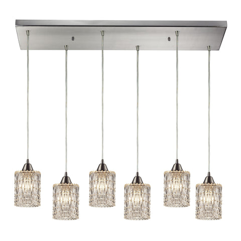 Kersey 6 Light Pendant In Satin Nickel
