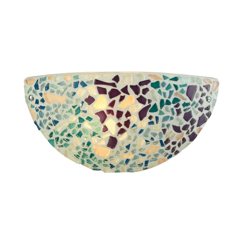 Glass Mosaic 1 Light Wall Sconce In Polished Chrome