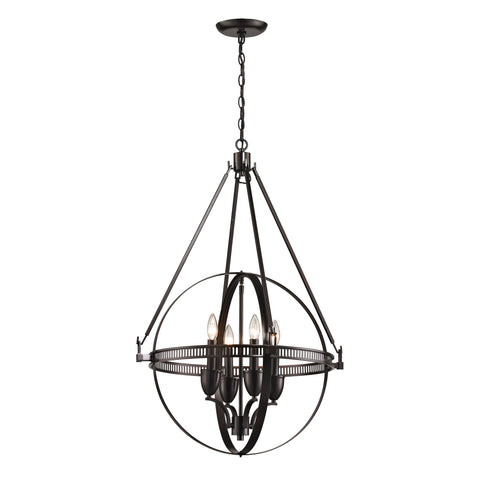 Hemispheres 4 Light Pendant In Oil Rubbed Bronze